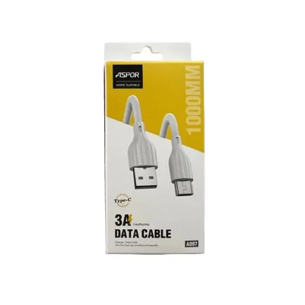 A097 ASPOR — Cable 3A USB A to Type C 1M
