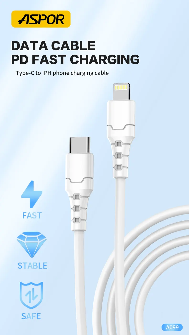 A099 ASPOR — Cable 27w Type C to Lightning 1M