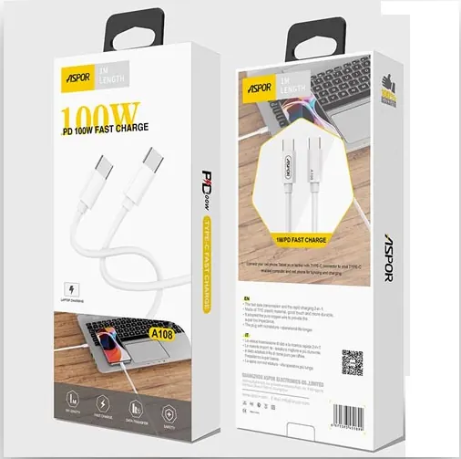 A108 ASPOR — Cable 100w Type C to Type C 1M