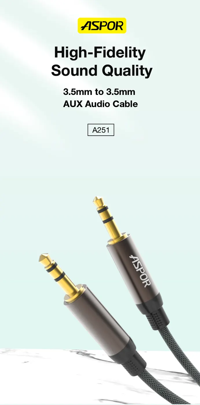 A251 ASPOR — Cable AUX 3.5mm to 3.5mm