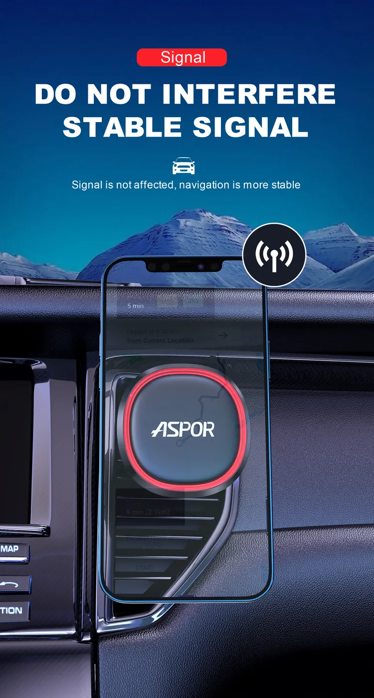 A525 ASPOR — Car Holder Aluminium, Magnetic, 360 rotation