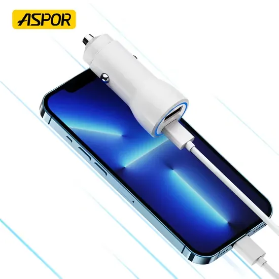 A910 ASPOR - Car Charger DUAL USB C / A ; + C - C cable