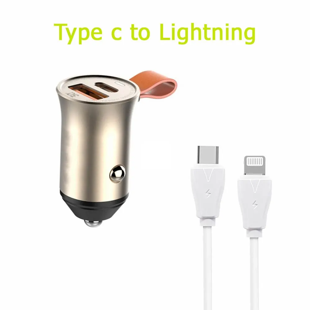 A910 ASPOR - Car Charger DUAL USB C / A ; + C - iP cable