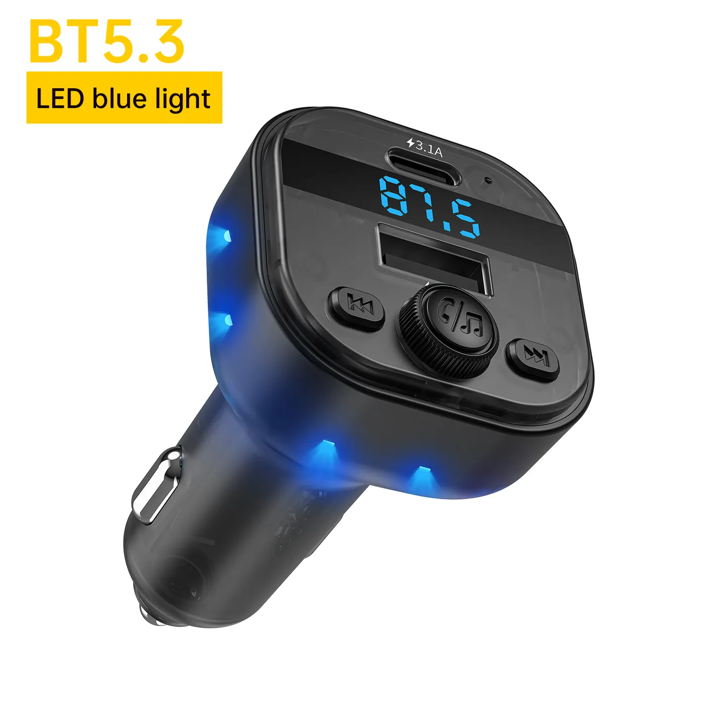 A971 ASPOR -Car FM transmiter BT5.3 , type C, USB