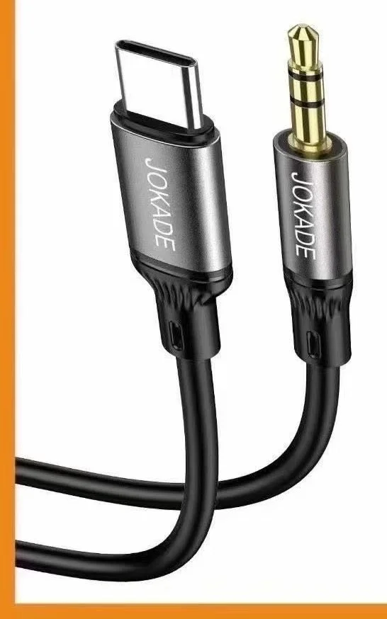 JA109 JOKADE - Silicone AUX cable 3.5mm-Type C black