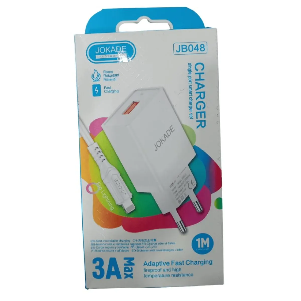 JB048 JOKADE - Charger 3A USB A + micro USB cable