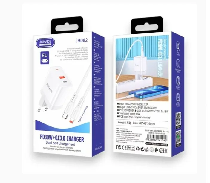 JB082 JOKADE - Charger 30w USB C / A + C to C cable