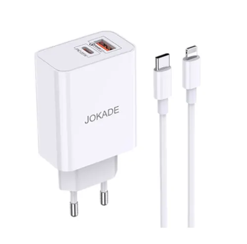 JB090 JOKADE - Charger 65w USB C / A + type C to Lightning cable