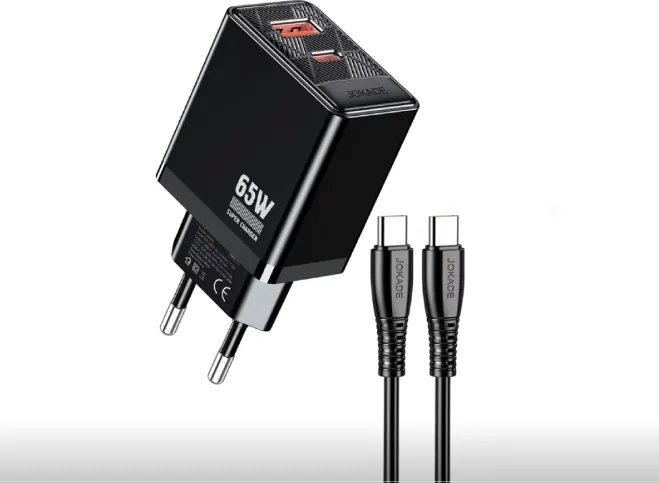 JB090 JOKADE - Charger 65w USB C / A + type C to type C cable