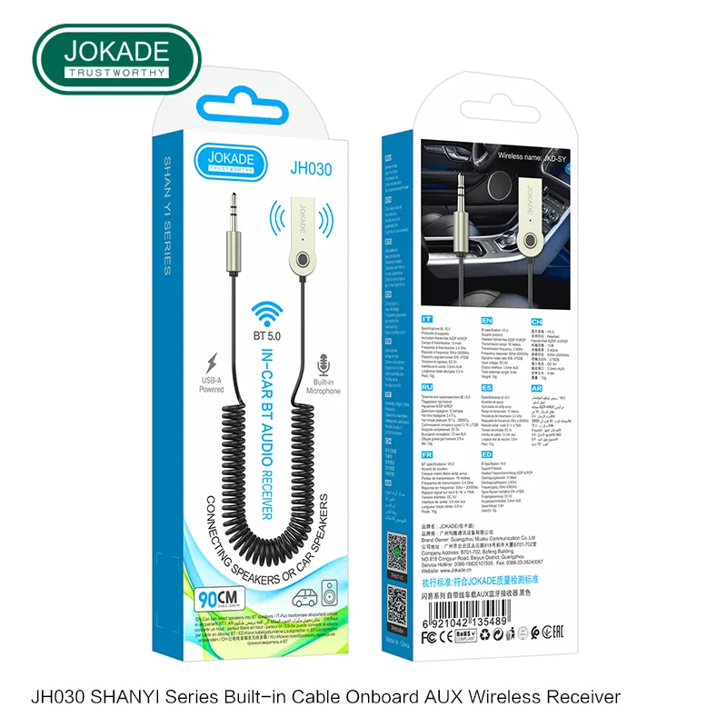 JH030 JOKADE — Cable AUX 3.5mm to USB BLUETOOTH 5.0