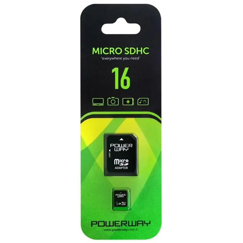 Micro SD 16GB POWERWAY+ adapter