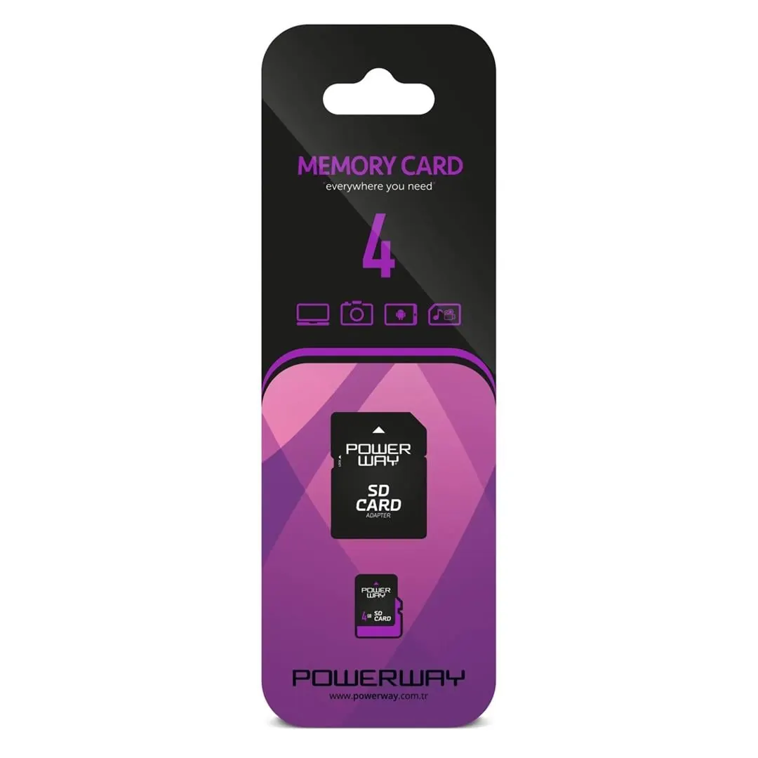 Micro SD 4GB POWERWAY+ adapter