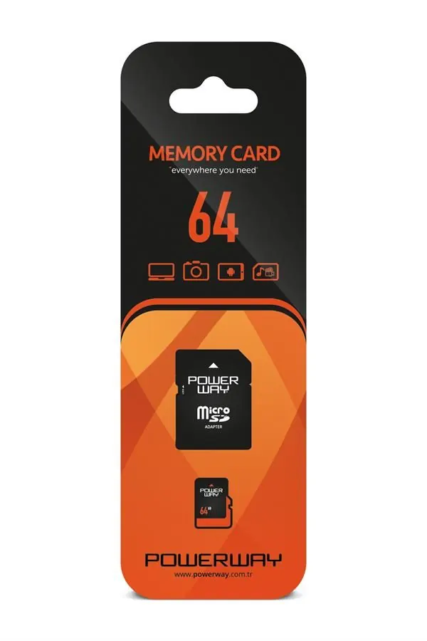 Micro SD 64GB POWERWAY+ adapter