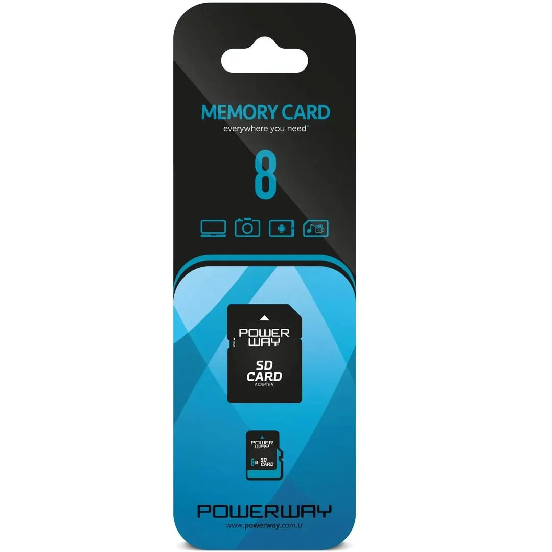 Micro SD 8GB POWERWAY+ adapter
