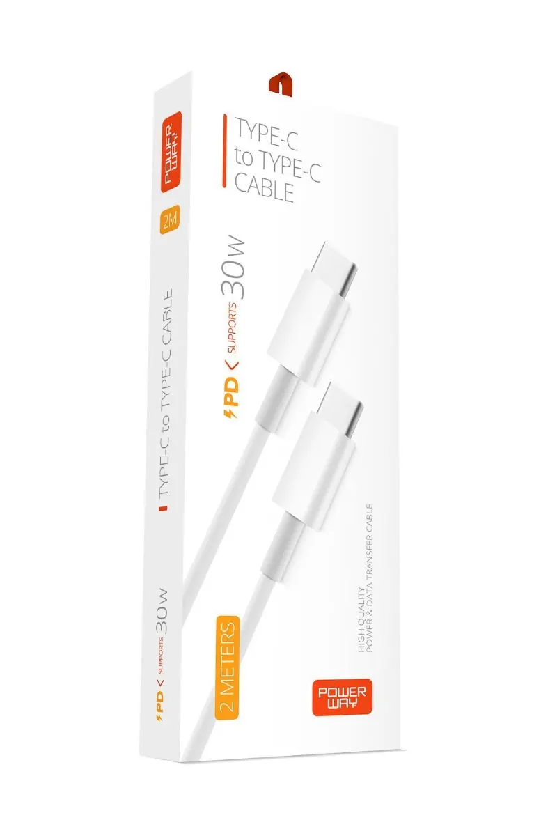 PD32POWERWAY Cable Type C to Type C, PD30W, 2M