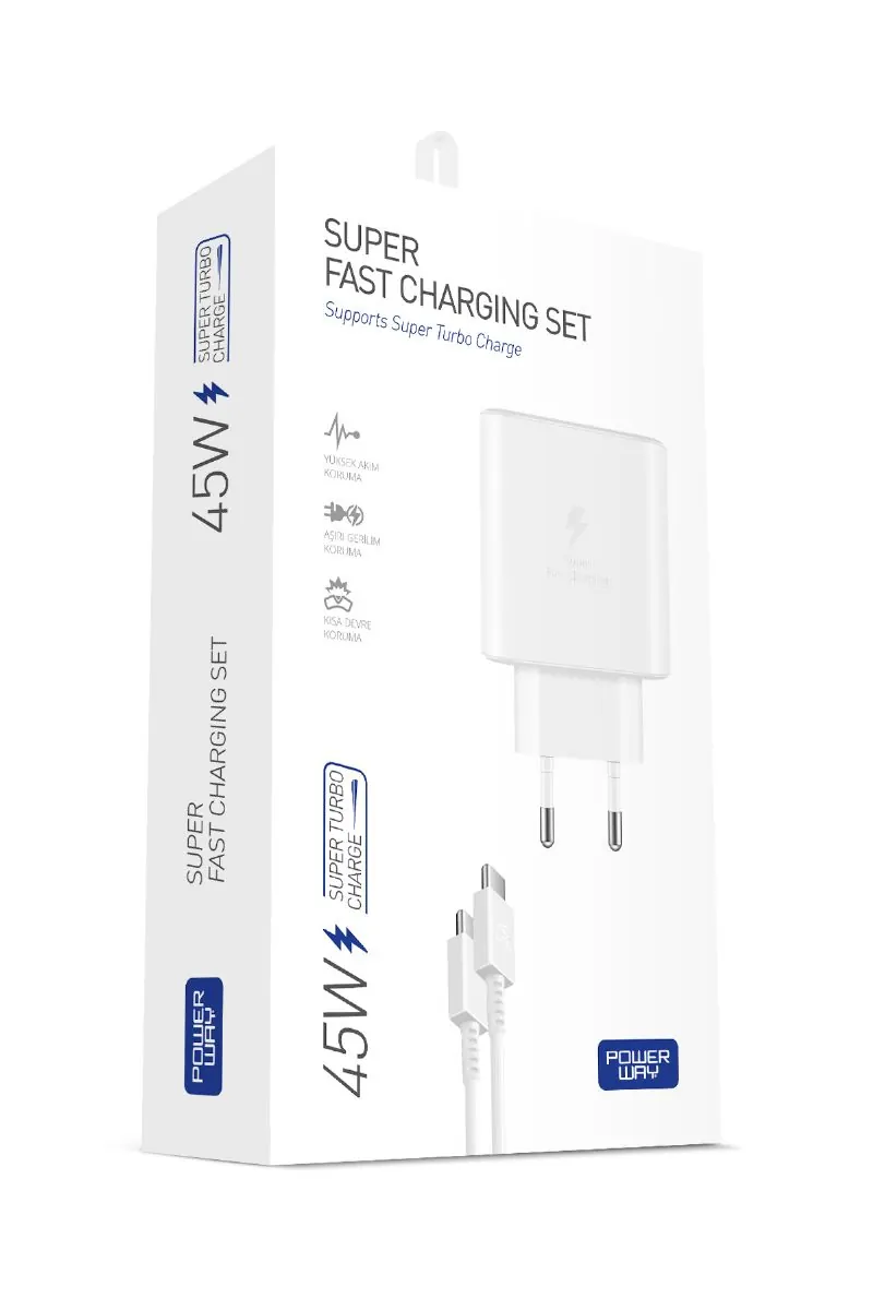 S45S POWERWAY - Charger 45W USB C + type C to type C cable